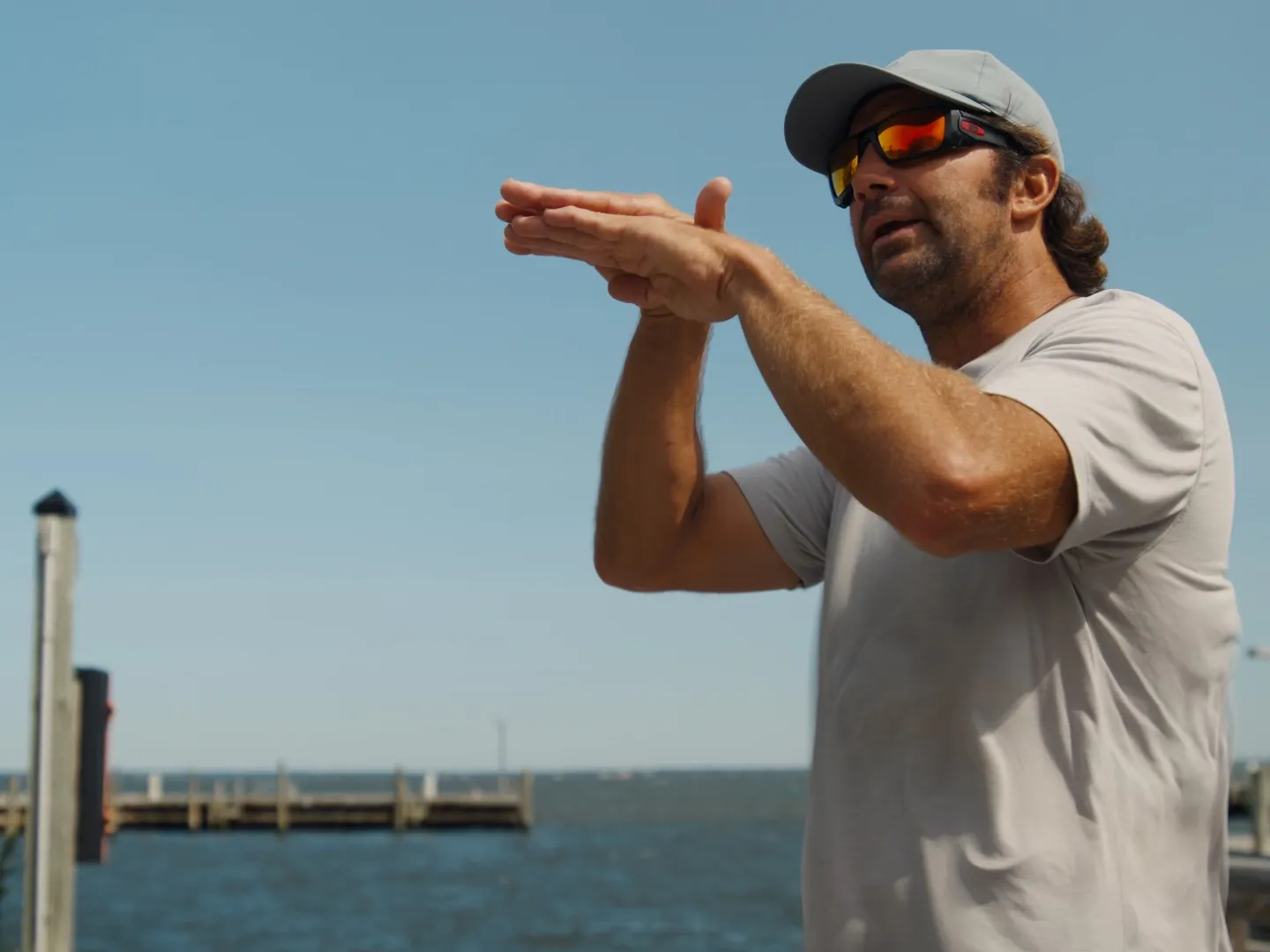 Dylan explaining the bay