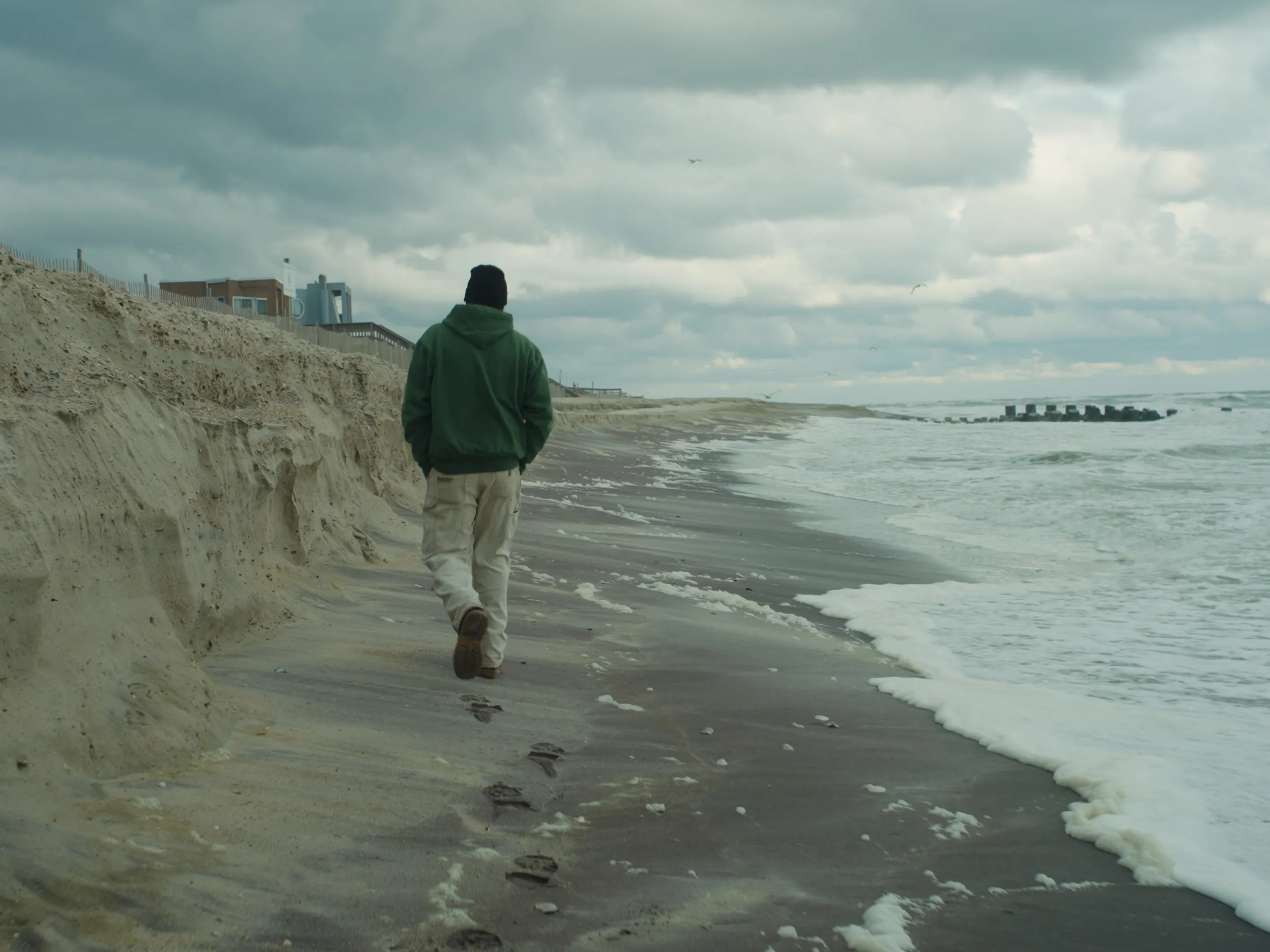 Dylan walking on the erosion